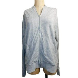 Ralph Lauren Size L Large Zip Front Long Sleeve Heather Knit Jacket Top